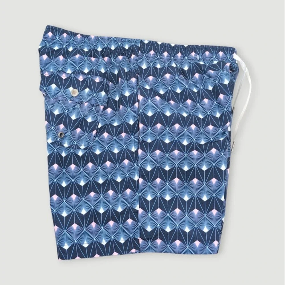 Bather Blue Palm Swim Trunks Mens Small 5.5